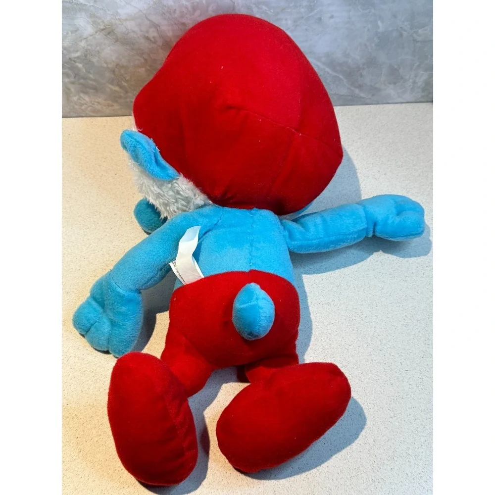 The Smurfs Papa‎ Smurf Plush Doll Red Hat Blue Vintage 2010 Stuffed Toy 14